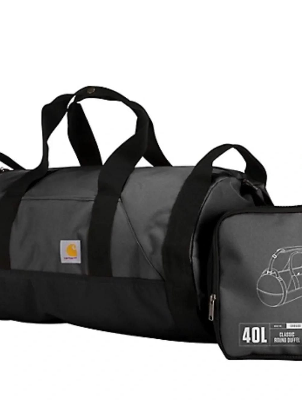 NWT Carhartt Black and Gray Duffel Bag